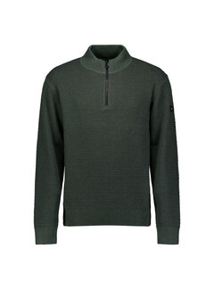 No Excess Pullover Half Zipper 2 Coloured Melange Dark Green (29230904SN - 052)