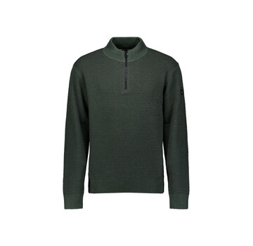 No Excess Pullover Half Zipper 2 Coloured Melange Dark Green (29230904SN - 052)