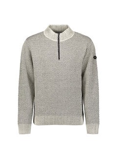 No Excess Pullover Half Zipper 2 Coloured Melange Stone (29230904SN - 014)