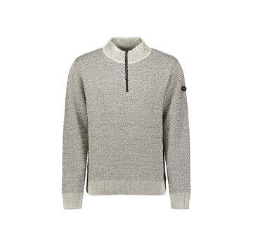 No Excess Pullover Half Zipper 2 Coloured Melange Stone (29230904SN - 014)