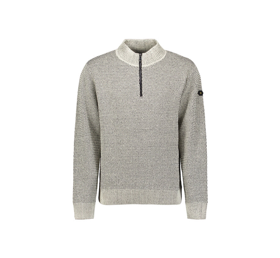 Pullover Half Zipper 2 Coloured Melange Stone (29230904SN - 014)