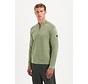 Pullover Half Zip Plated Structure Knit Light Moss (29230813SN - 197)