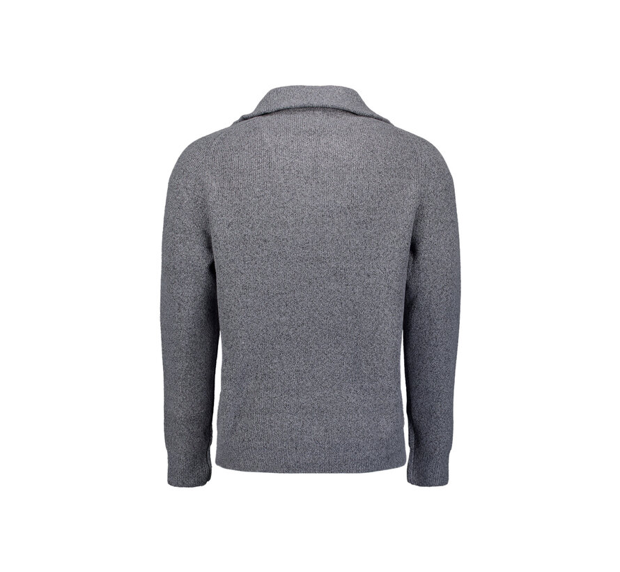 Pullover Wing Collar Half Zip Soft Woolblend Washed Blue (29210923 - 137)