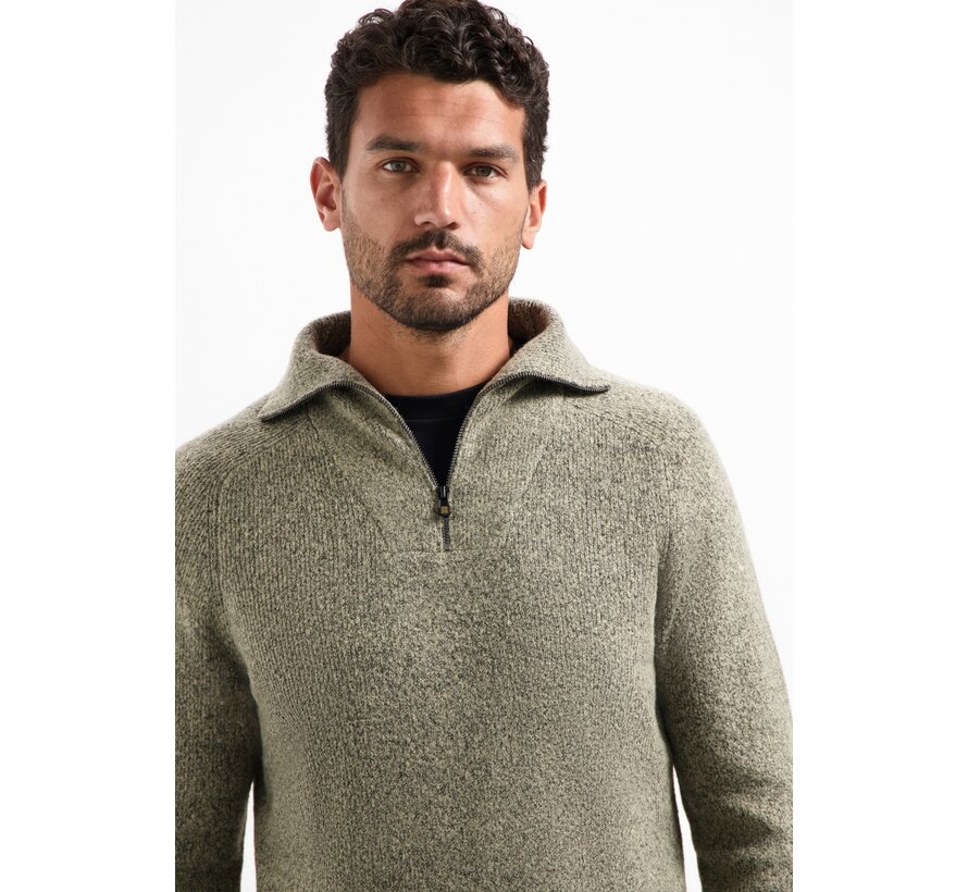 Pullover Wing Collar Half Zip Soft Woolblend Sand (29210923 - 015)