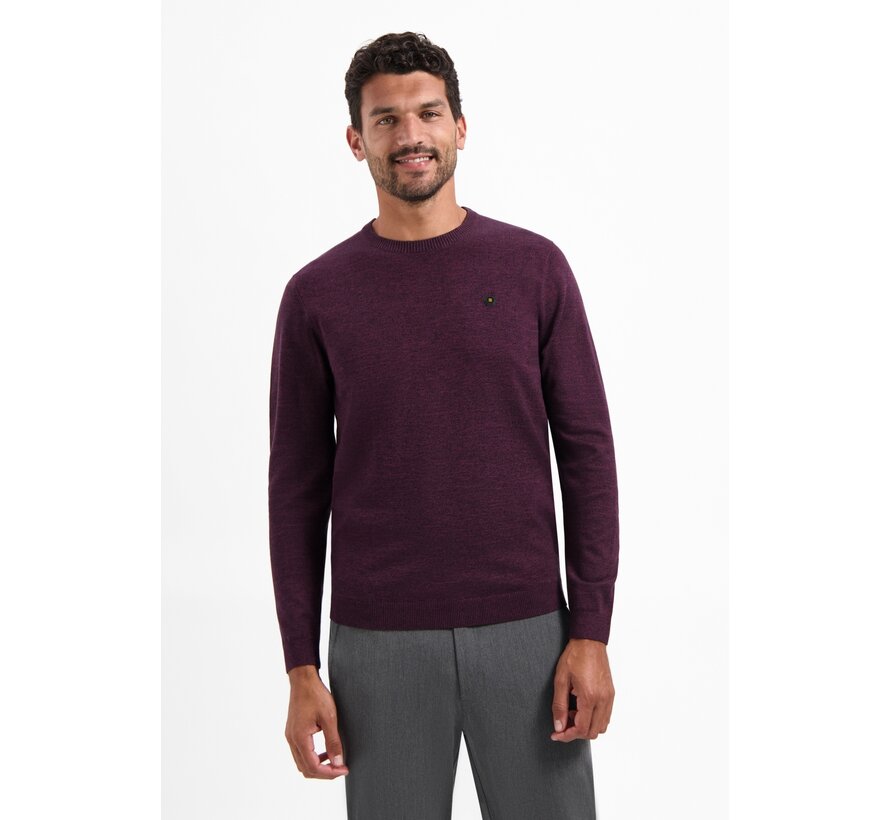 Pullover Crewneck 2 Coloured Melange Dark Wine (29210880SN - 164)