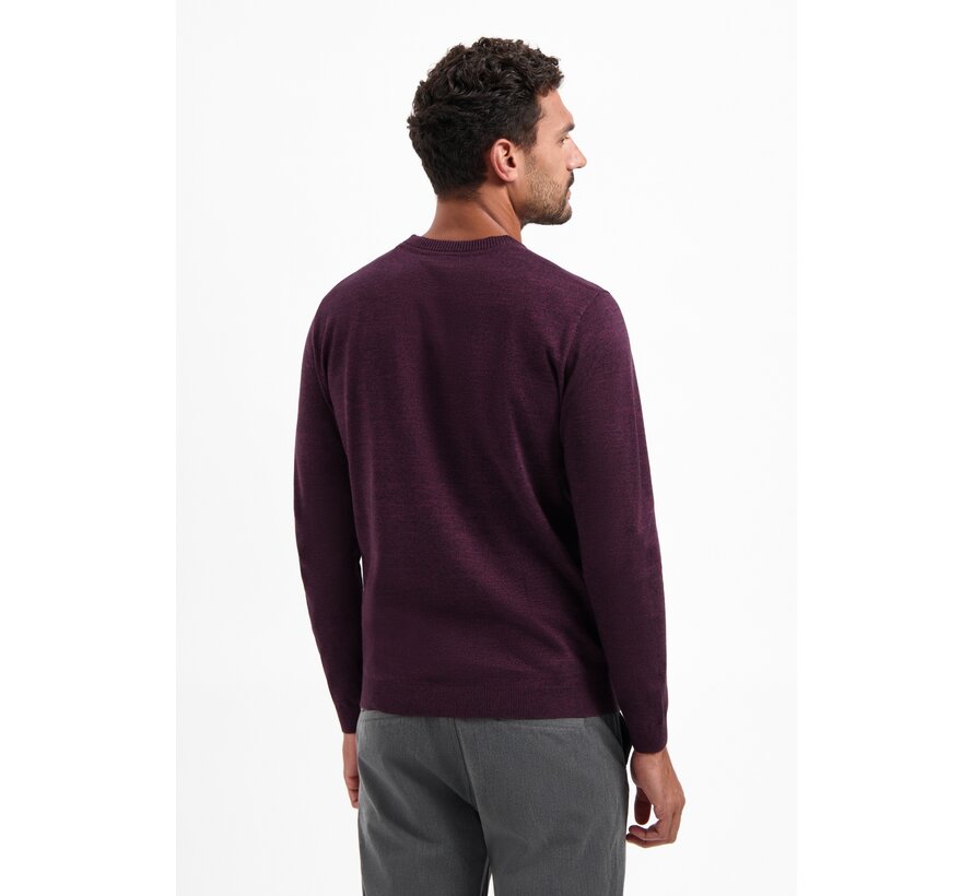 Pullover Crewneck 2 Coloured Melange Dark Wine (29210880SN - 164)
