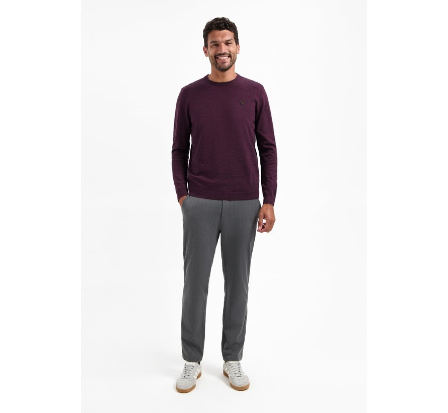 Pullover Crewneck 2 Coloured Melange Dark Wine (29210880SN - 164)
