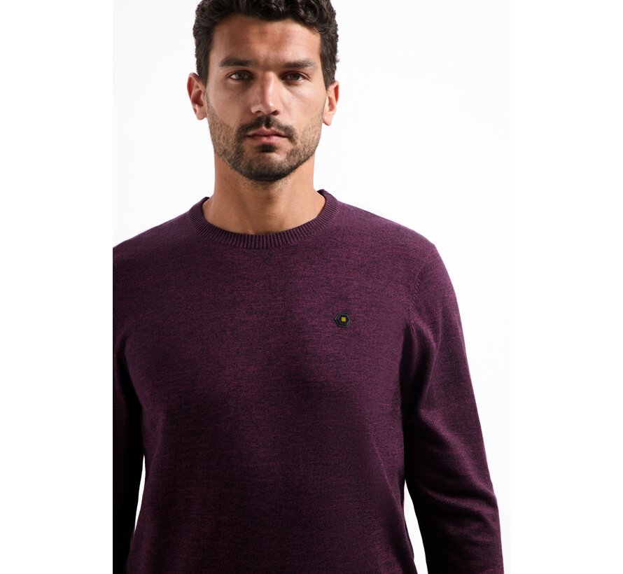 Pullover Crewneck 2 Coloured Melange Dark Wine (29210880SN - 164)