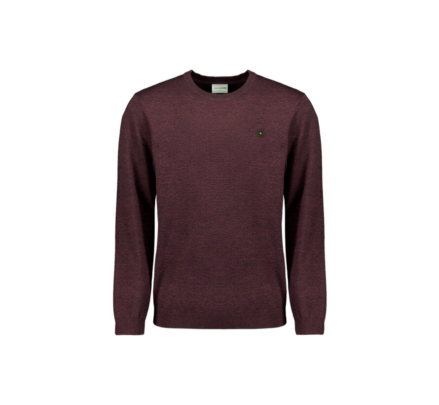 Pullover Crewneck 2 Coloured Melange Dark Wine (29210880SN - 164)