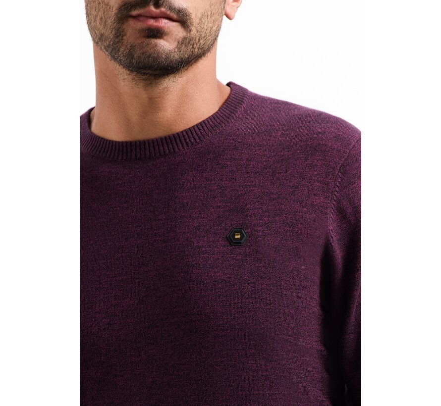 Pullover Crewneck 2 Coloured Melange Dark Wine (29210880SN - 164)