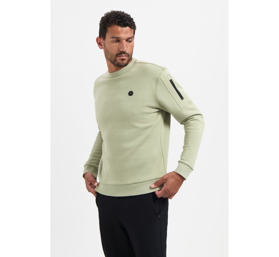 Sweater Crewneck Brushed inside Light Moss (29130857 - 197)