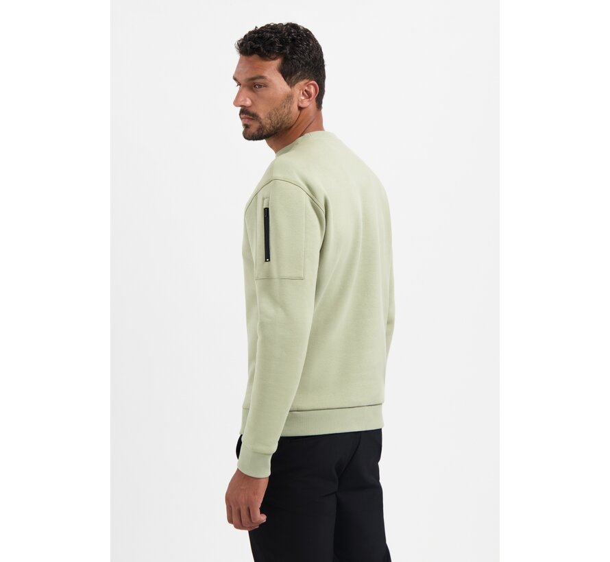 Sweater Crewneck Brushed inside Light Moss (29130857 - 197)