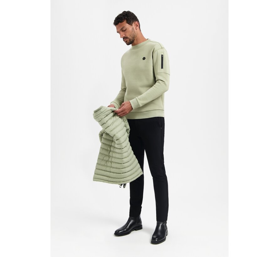 Sweater Crewneck Brushed inside Light Moss (29130857 - 197)