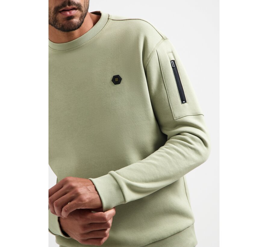 Sweater Crewneck Brushed inside Light Moss (29130857 - 197)