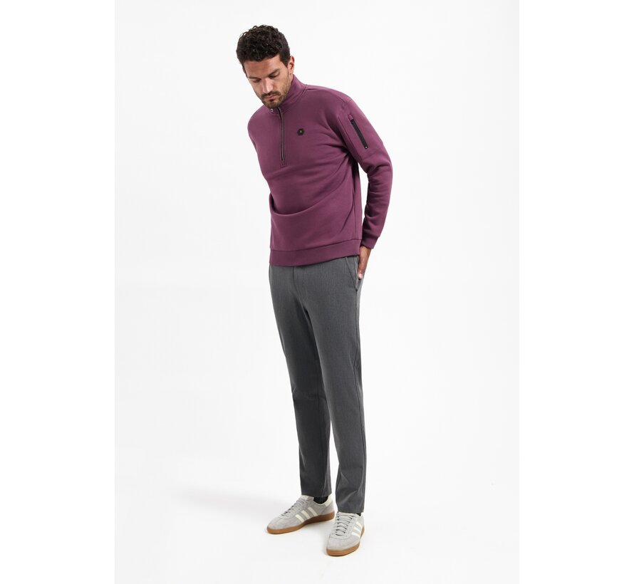 Sweater Half Zip Brushed Dark Wine (29130851 - 164)