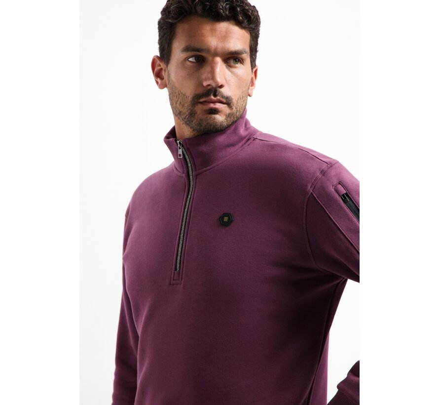 Sweater Half Zip Brushed Dark Wine (29130851 - 164)