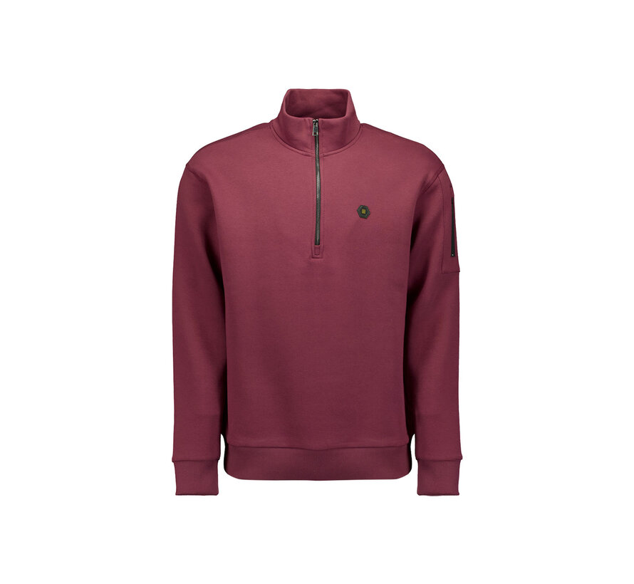 Sweater Half Zip Brushed Dark Wine (29130851 - 164)