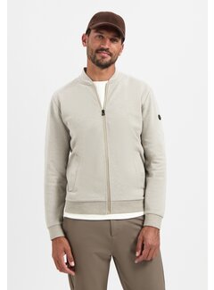 No Excess Sweater Full zip College Collar Twill Relief Sand (29100916 - 015)