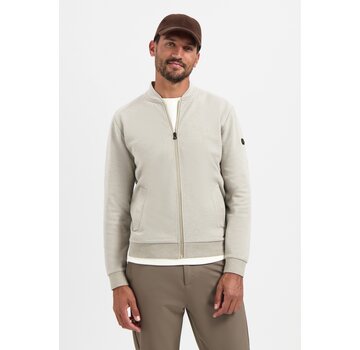 No Excess Sweater Full zip College Collar Twill Relief Sand (29100916 - 015)