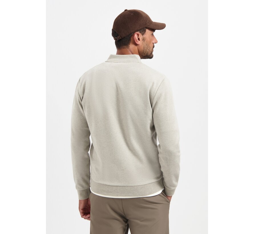 Sweater Full zip College Collar Twill Relief Sand (29100916 - 015)