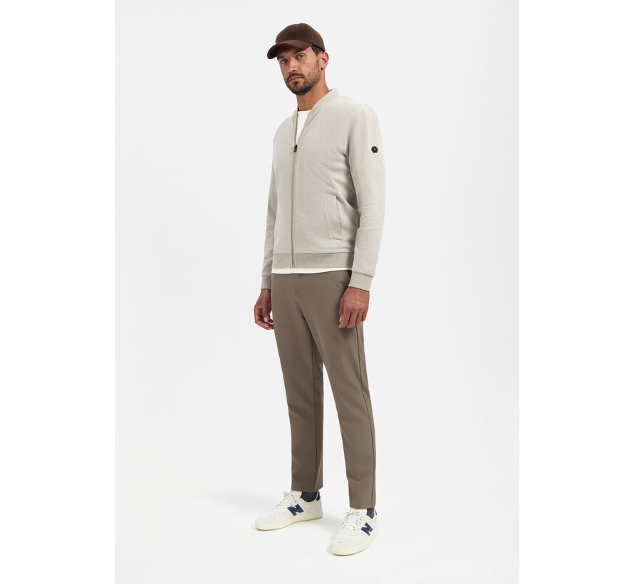 Sweater Full zip College Collar Twill Relief Sand (29100916 - 015)