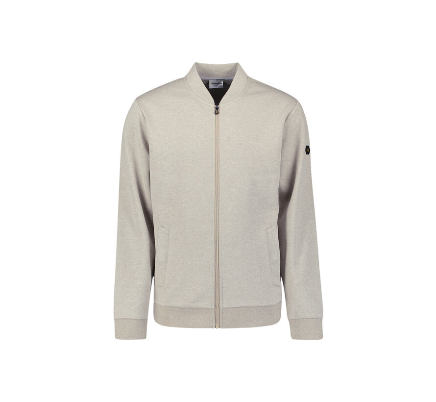 Sweater Full zip College Collar Twill Relief Sand (29100916 - 015)