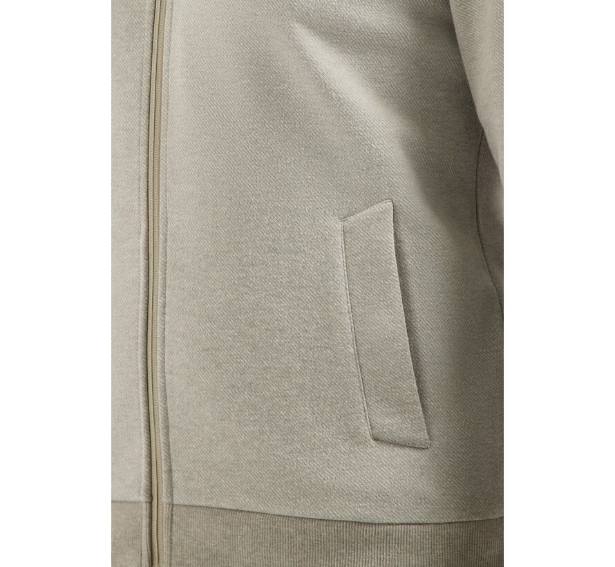 Sweater Full zip College Collar Twill Relief Sand (29100916 - 015)