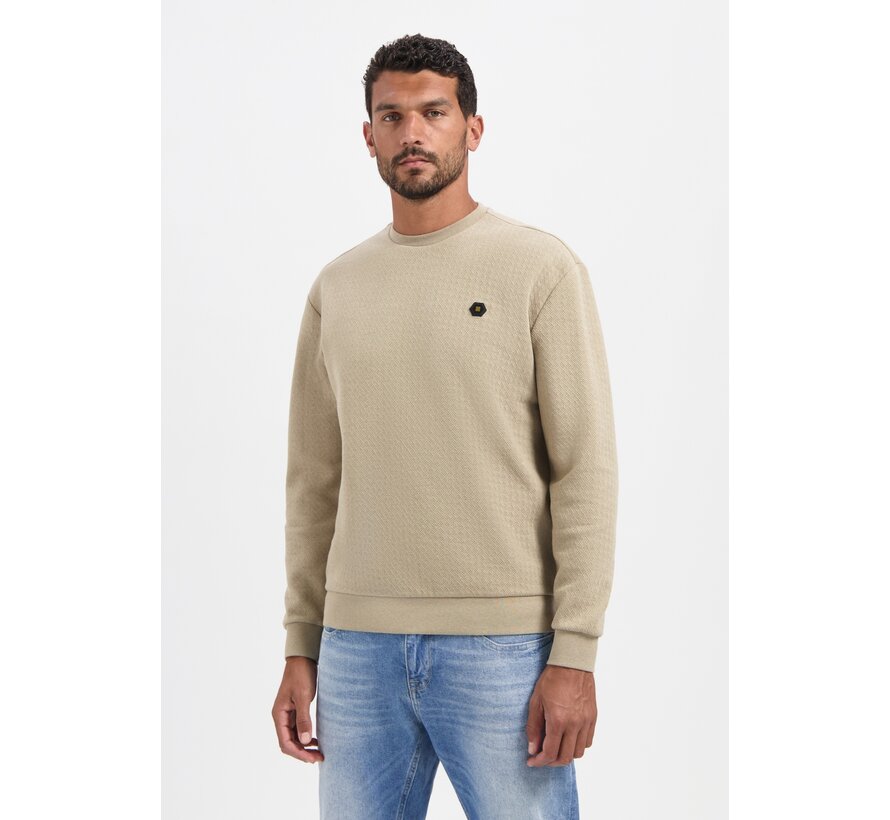 Sweater Crewneck Relief Melange Sand (29100905 - 015)