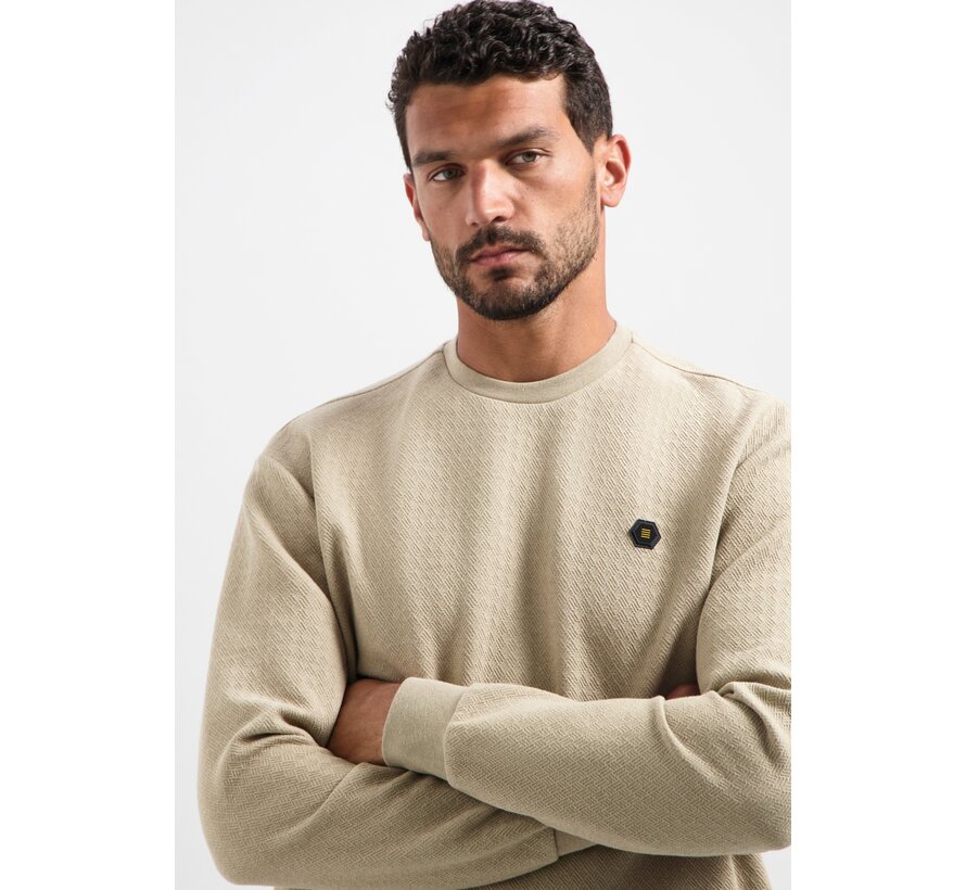 Sweater Crewneck Relief Melange Sand (29100905 - 015)
