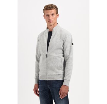 No Excess Sweater Full Zip Stand Up-Collar Relief Grey Melange (29100815 - 102)