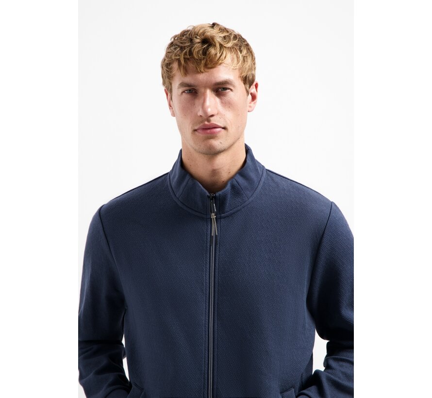 Sweater Full Zip Stand Up-Collar Relief Night (29100815 - 078)