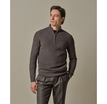 Profuomo PULLOVER HALF ZIP BROWN (PPWJ30047B)