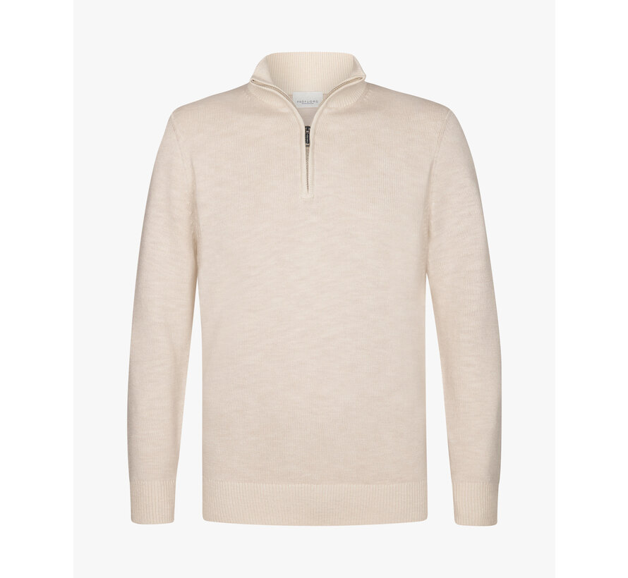 PULLOVER HALF ZIP OFF WHITE (PPWJ30042C)