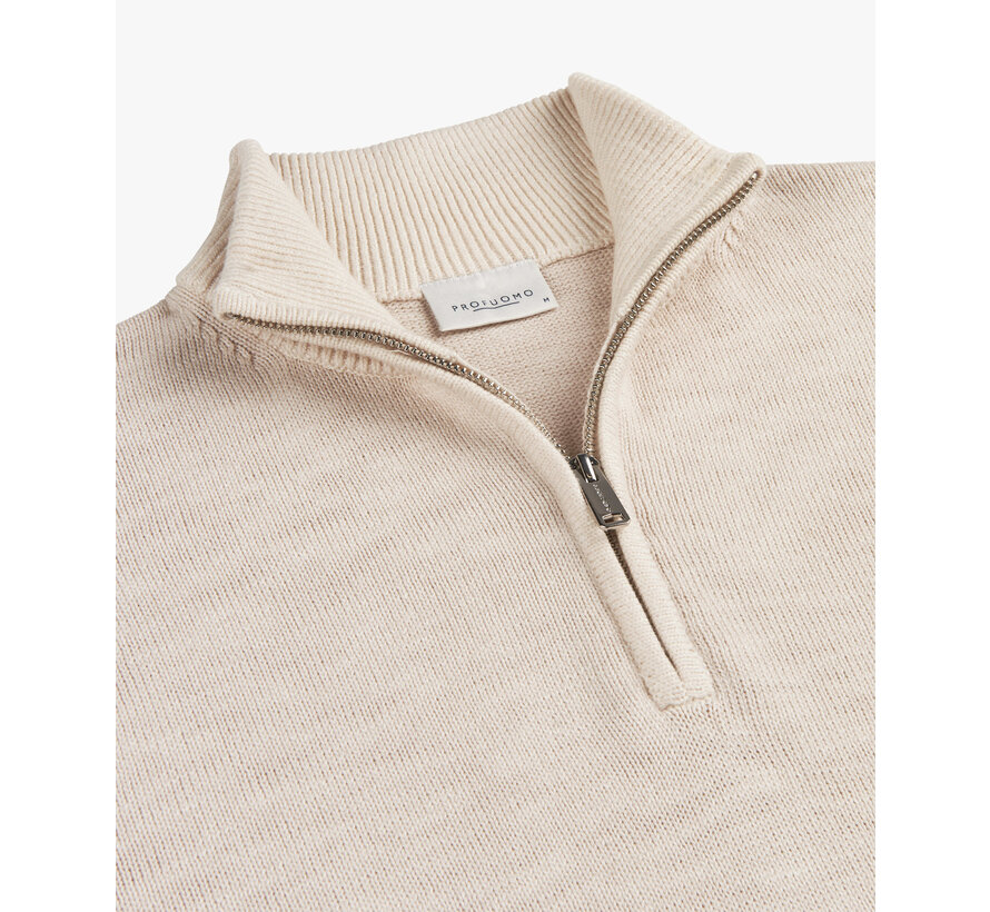 PULLOVER HALF ZIP OFF WHITE (PPWJ30042C)