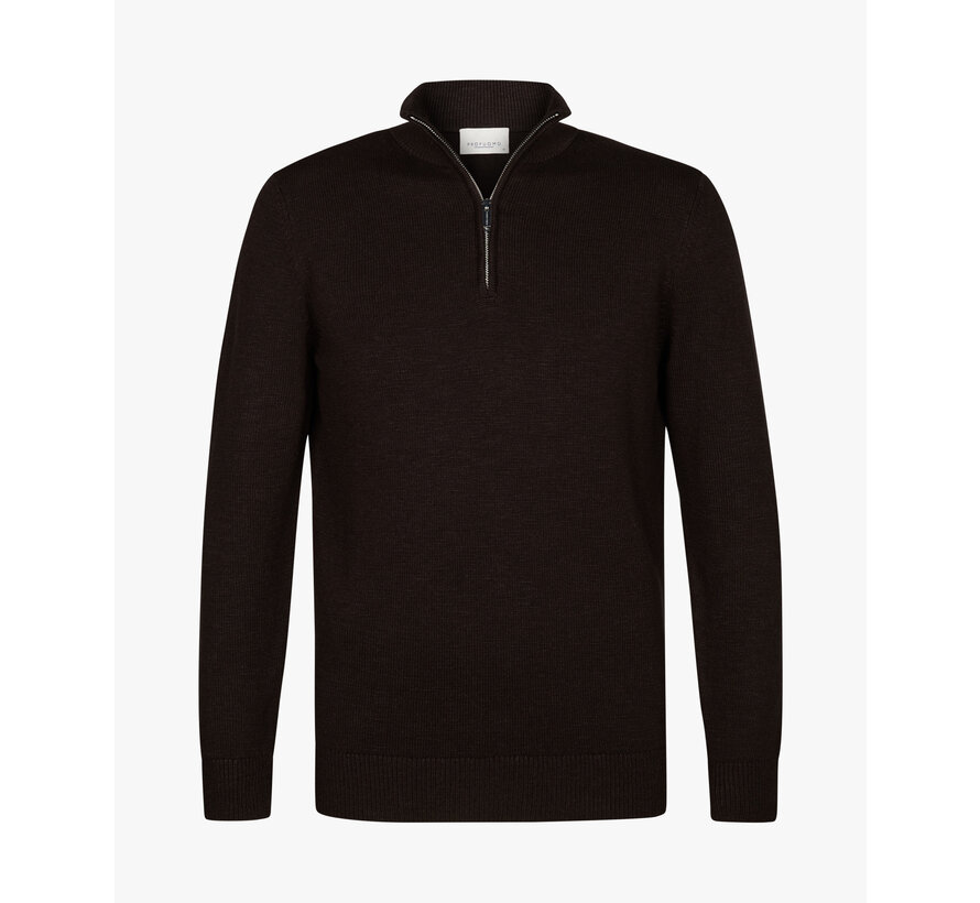 PULLOVER HALF ZIP D BROWN (PPWJ30042A)