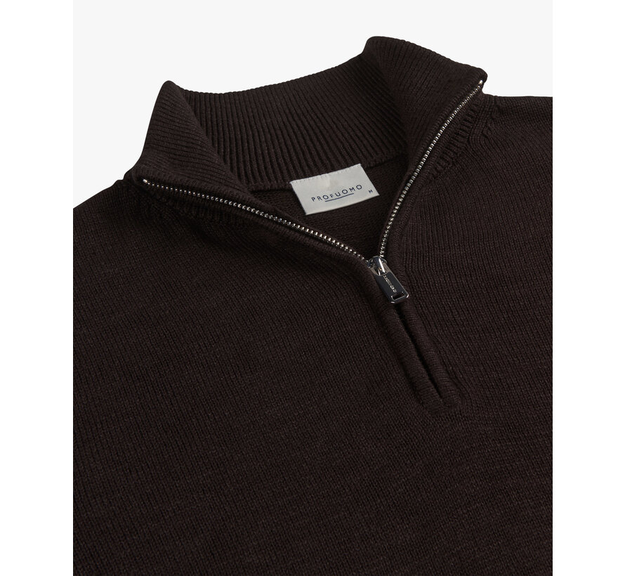 PULLOVER HALF ZIP D BROWN (PPWJ30042A)