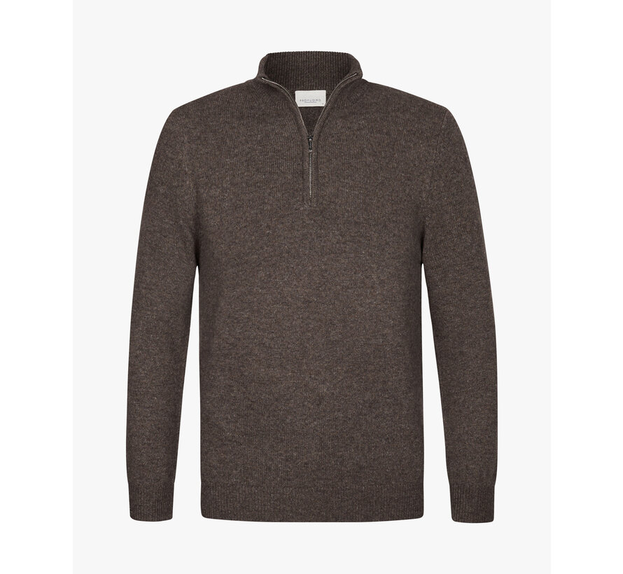 PULLOVER HALF ZIP BROWN (PPWJ30029B)