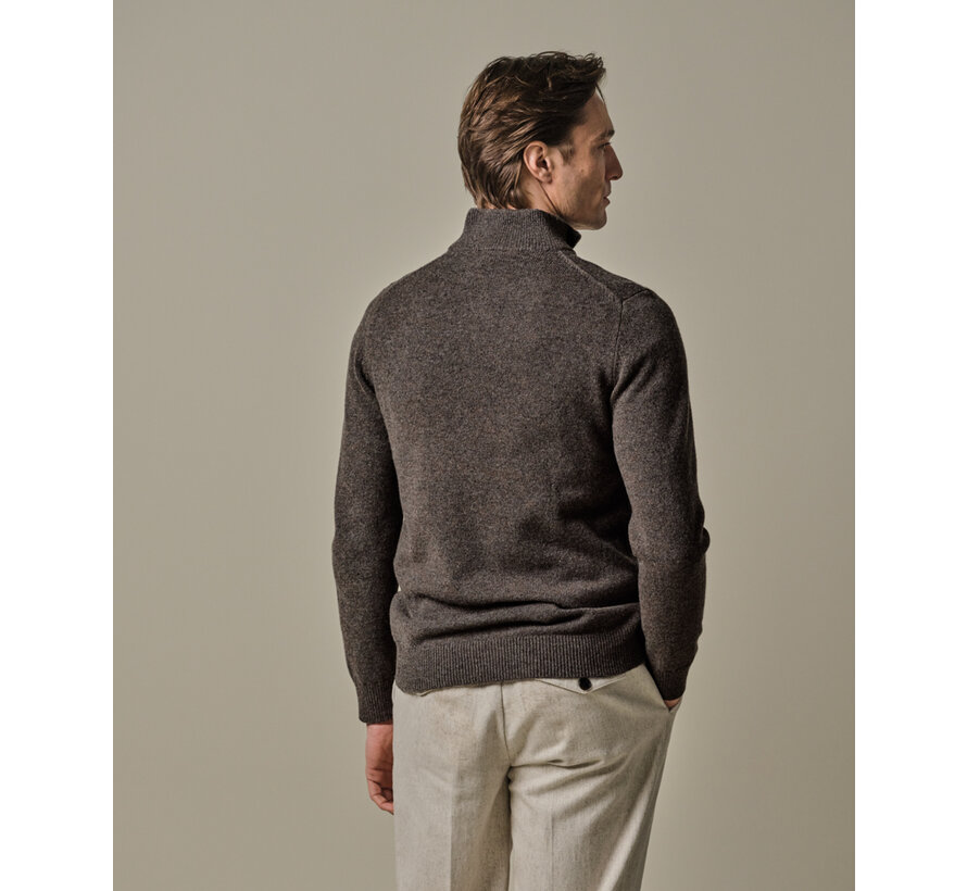 PULLOVER HALF ZIP BROWN (PPWJ30029B)