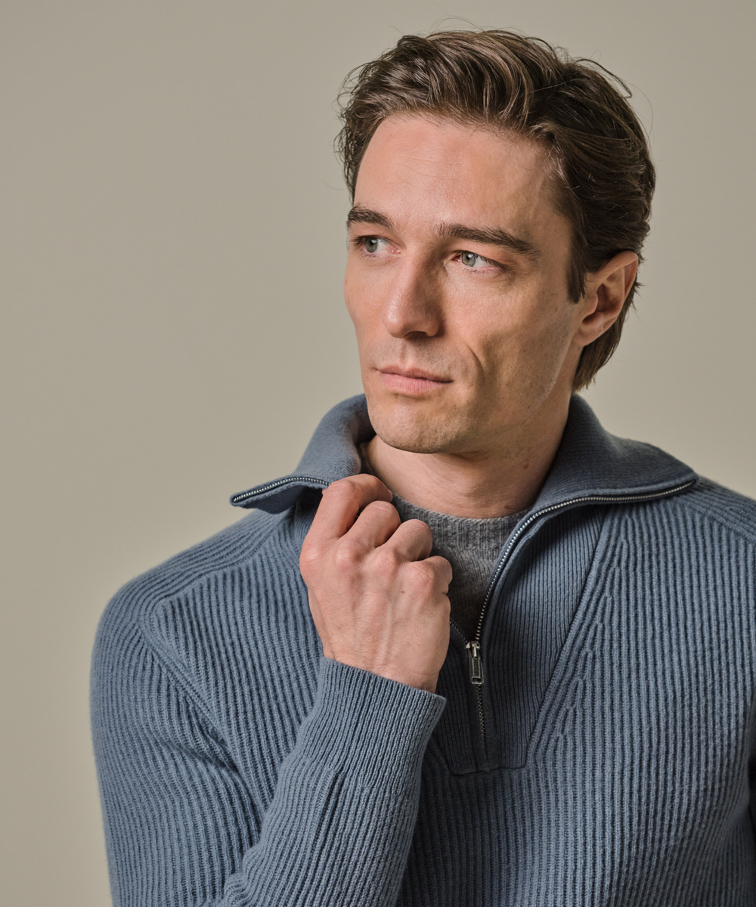 Profuomo PULLOVER HALF ZIP BLUE  L Profuomo