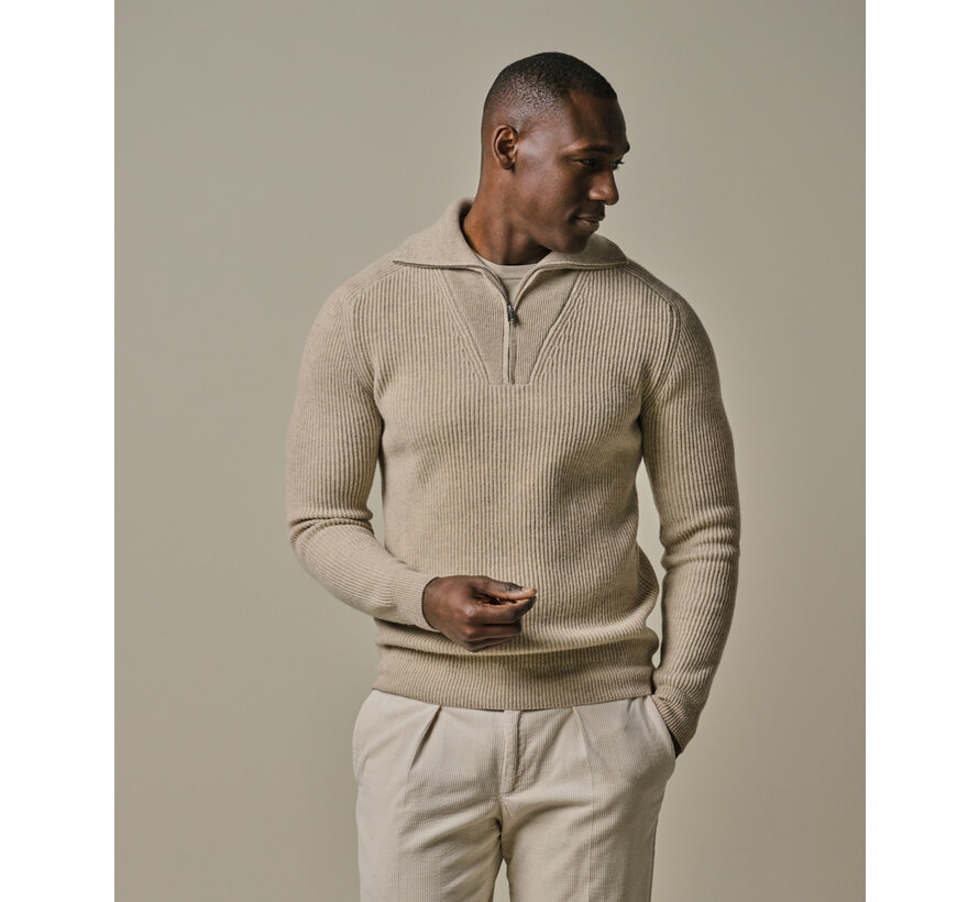 PULLOVER HALF ZIP L SAND (PPWJ30025B)