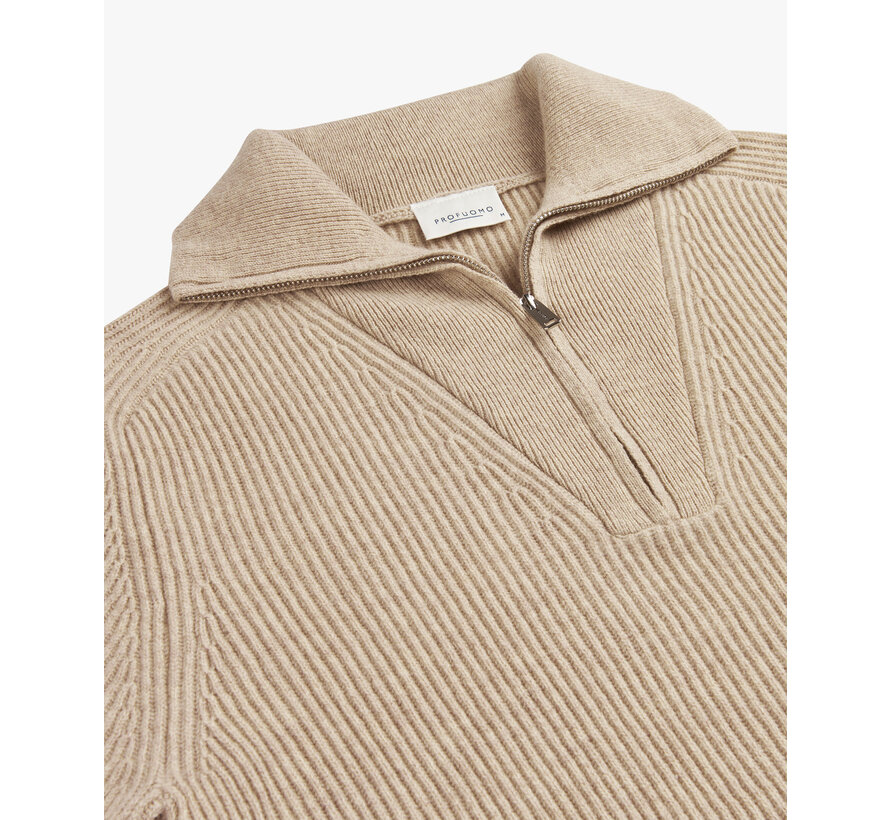 PULLOVER HALF ZIP L SAND (PPWJ30025B)