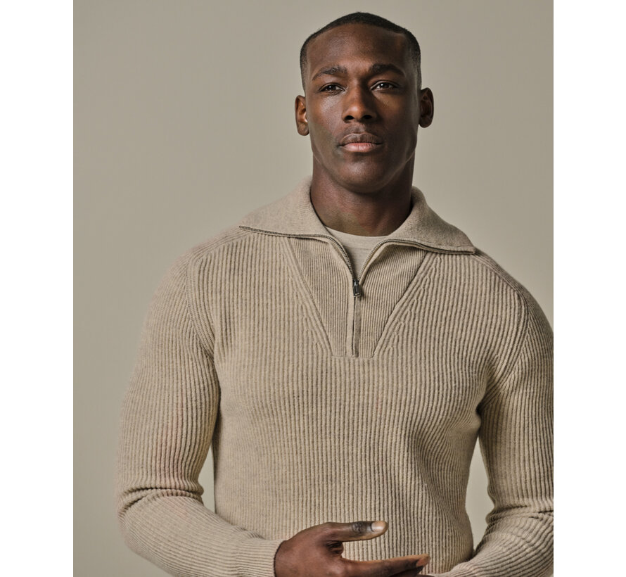 PULLOVER HALF ZIP L SAND (PPWJ30025B)