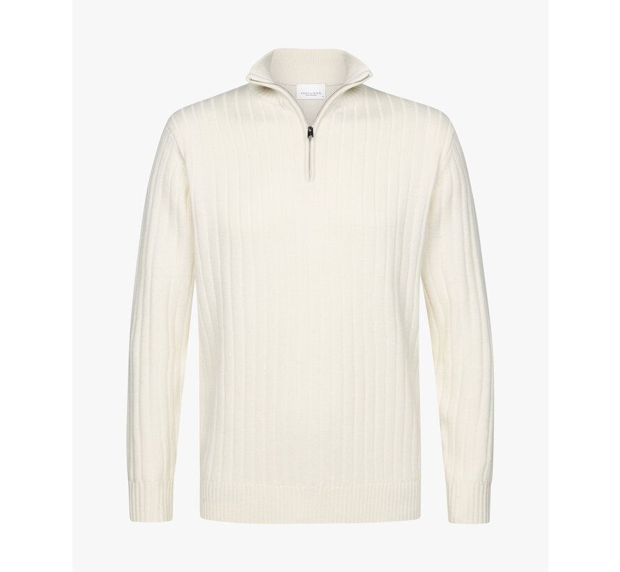 PULLOVER HALF ZIP OFF WHITE (PPWJ30019D)