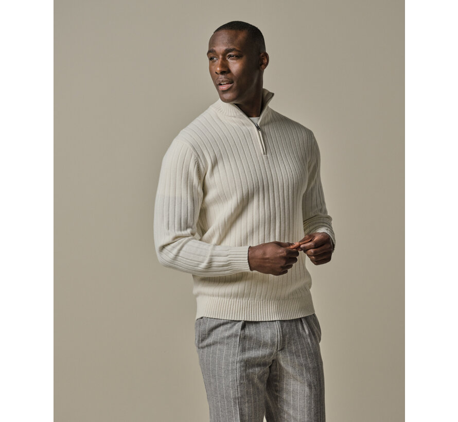 PULLOVER HALF ZIP OFF WHITE (PPWJ30019D)
