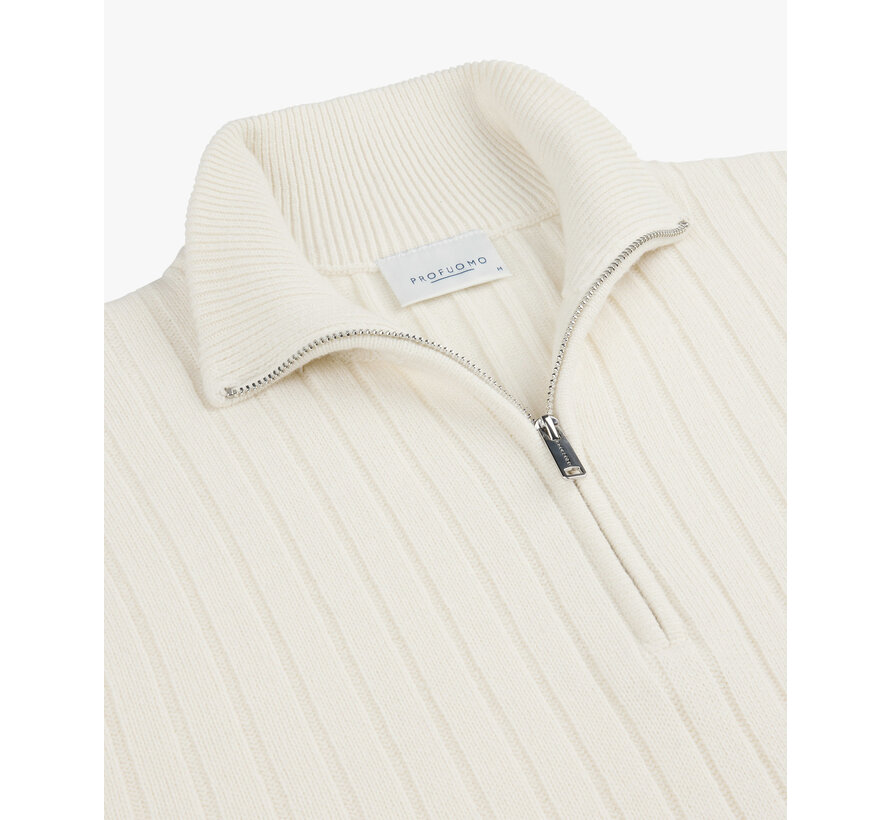 PULLOVER HALF ZIP OFF WHITE (PPWJ30019D)