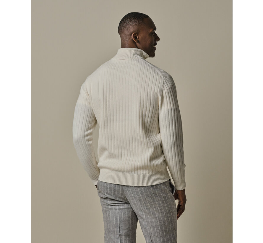 PULLOVER HALF ZIP OFF WHITE (PPWJ30019D)