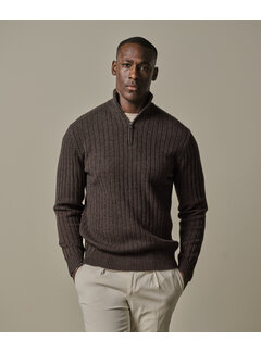 Profuomo PULLOVER HALF ZIP BROWN (PPWJ30019B)