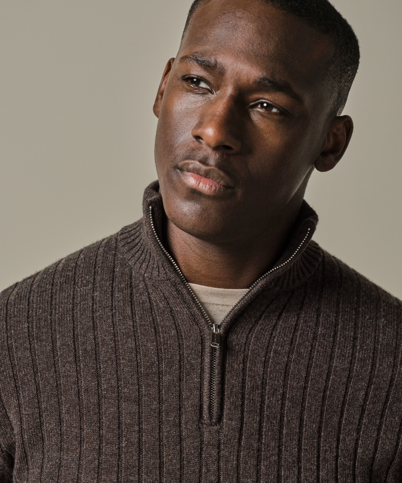 Profuomo PULLOVER HALF ZIP BROWN XL Profuomo