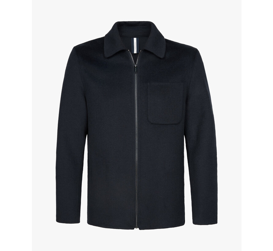 OVERSHIRT WOOL ZIPPER NAVY (PPWF30013B)