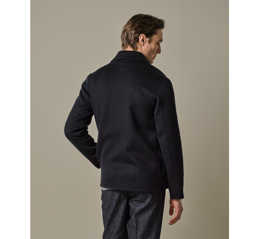 OVERSHIRT WOOL ZIPPER NAVY (PPWF30013B)